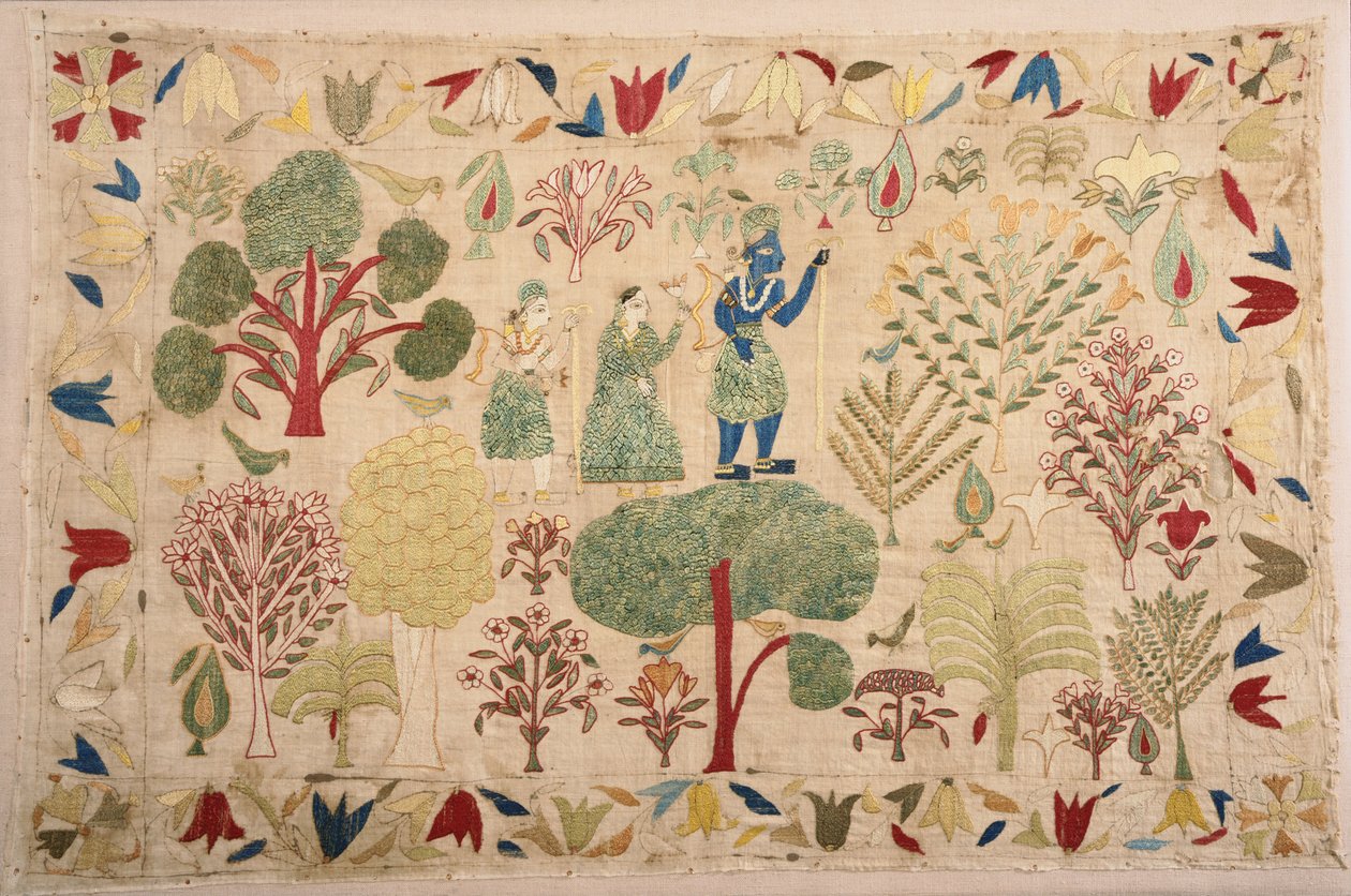 Konstnär, tillverkare okänd, Indien - Ceremonial Cover (Chamba Rumal) av Unbekannt Unbekannt