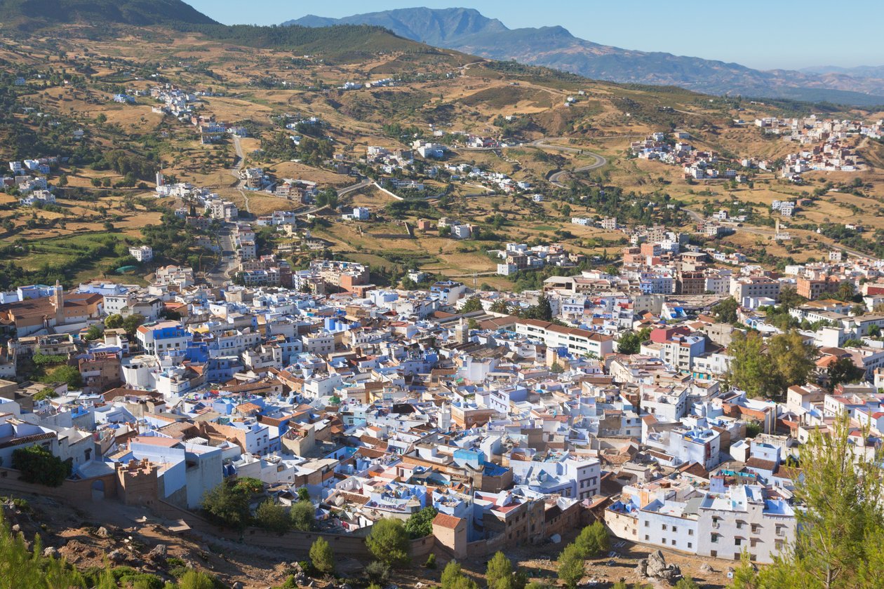 Chefchaouen, Morocco. Mtazamo wa jumla wa town.swed av Unbekannt Unbekannt