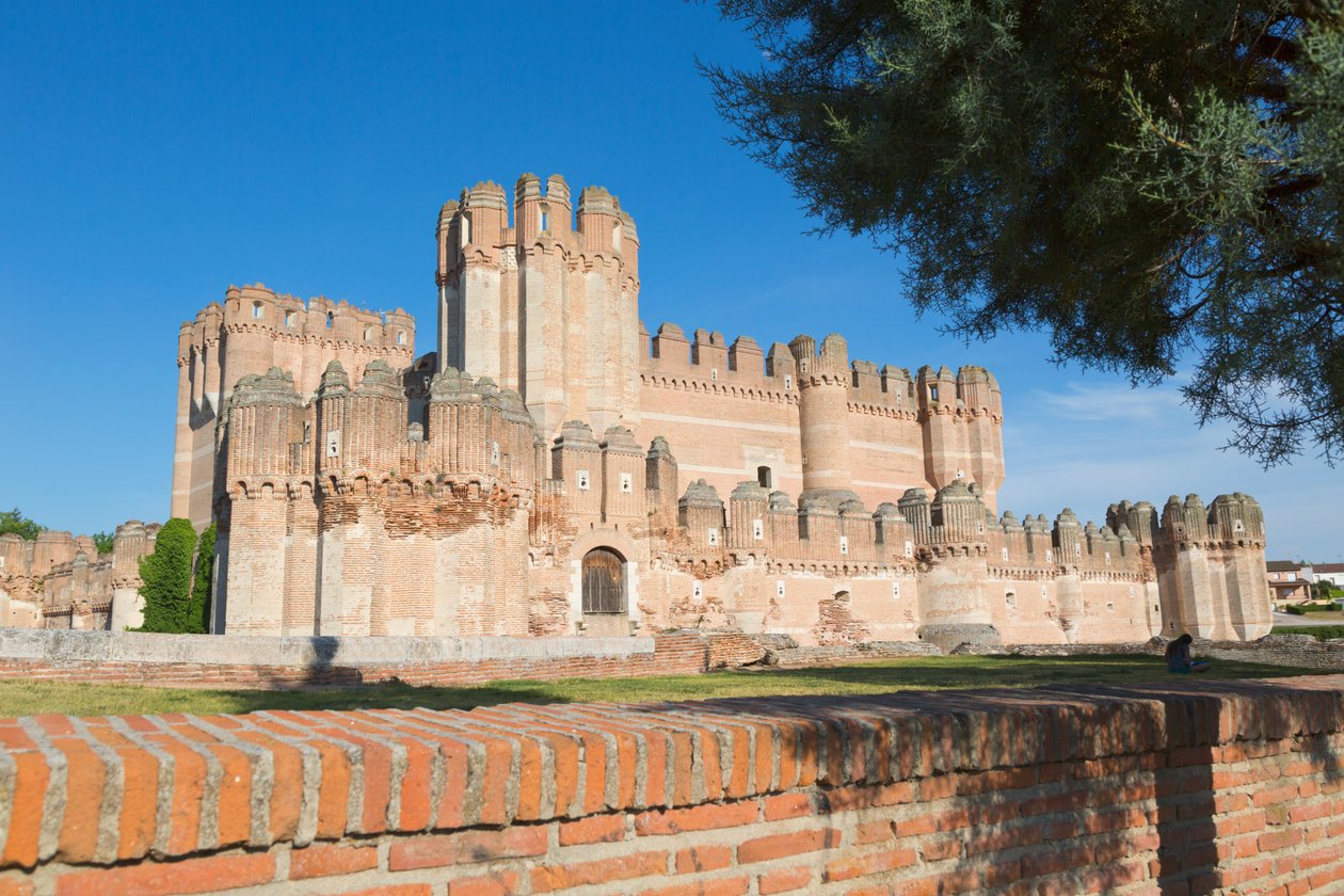 Coca, Segoviaprovinsen, Spanien. Castillo de Coca. Coca slott. Viktigt exempel på Mudéjar militär arkitektur. av Unbekannt Unbekannt