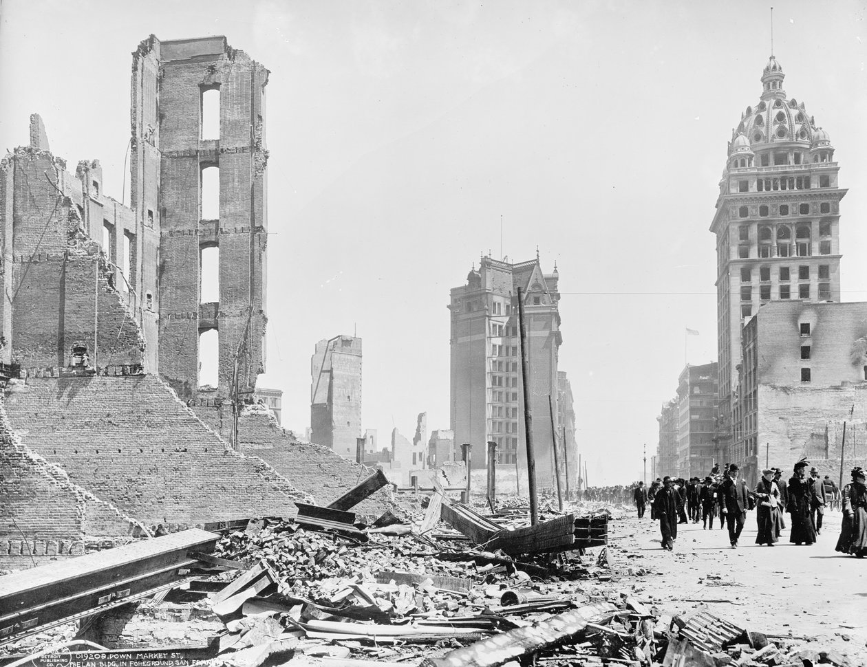 Down Market St., Phelan Bldg. in foregeround, San Francisco, Cal. av Unbekannt Unbekannt