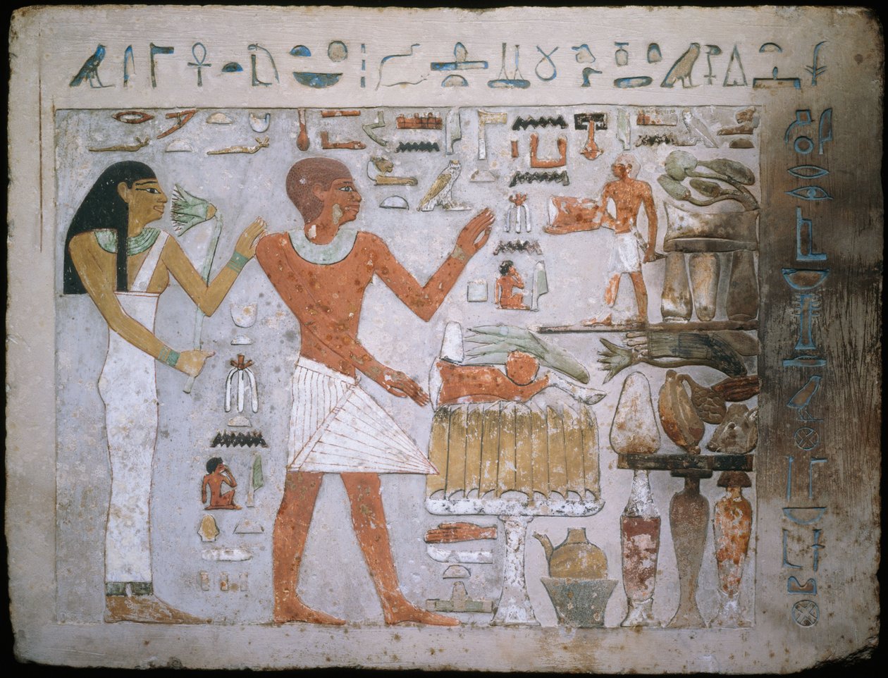 Egyptisk - Väggfragment från Amenemhets grav och hans fru Hemet av Unbekannt Unbekannt