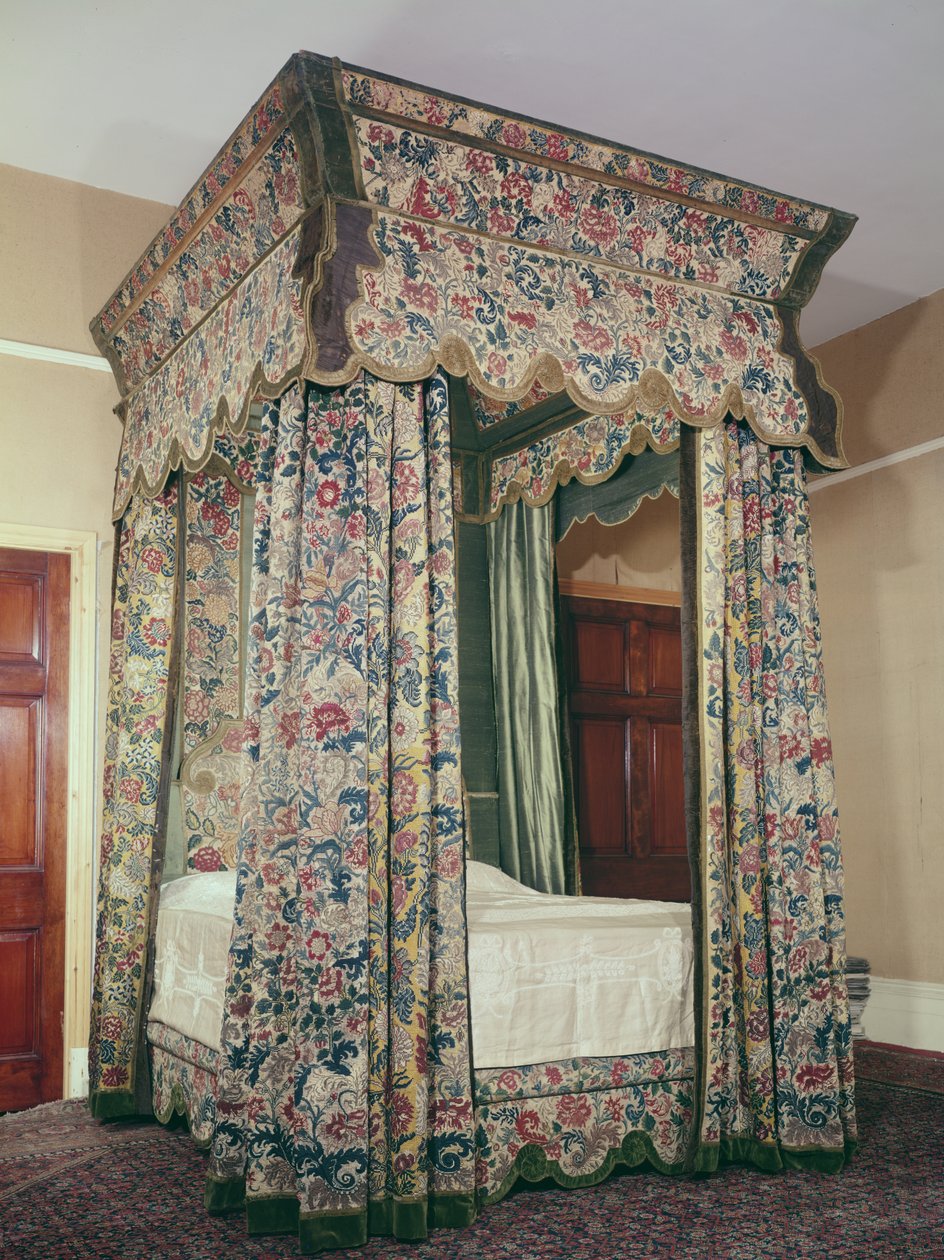 Himmelsäng med broderade hängningar, c.1702-10 av Unbekannt Unbekannt