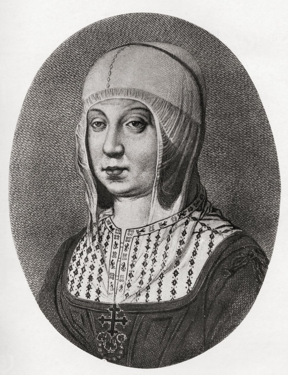 Isabella I av Kastilien (halvtonstryck) av Unbekannt Unbekannt