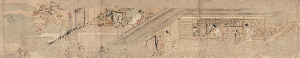 Narrativ bildrullning om Love Romance of Courtier and Girl på Sumiyoshi av Unbekannt Unbekannt