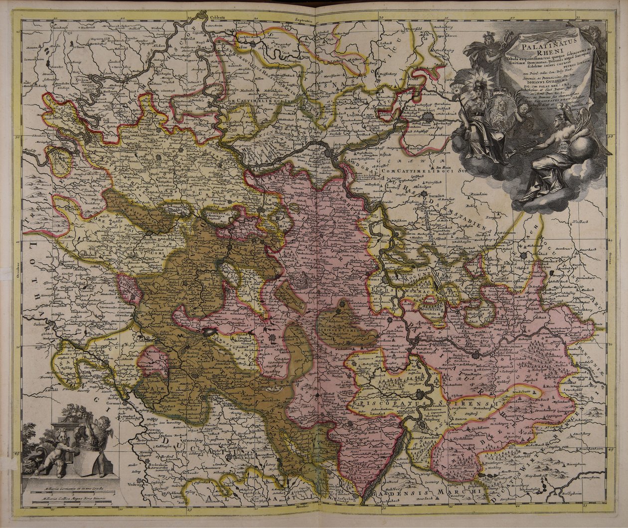 Palatinatus Rheni tabula exquisitissima in cui quoque subjacentes ac finitimae dominatus ditiones atque satrapias fideliter inseri curavit av Unbekannt Unbekannt
