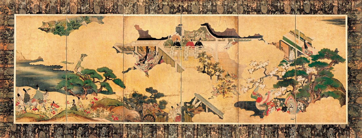 Scener från de tre kapitlen i Sagan om Genji (Genji monogatari) av Unbekannt Unbekannt