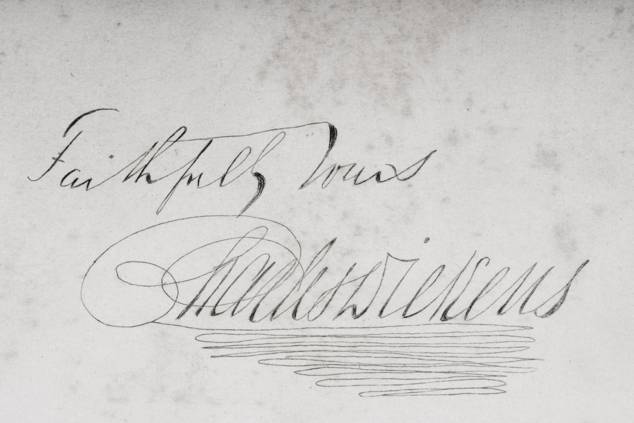 Charles Dickens (1812-70) signatur 1853 av Unbekannt Unbekannt
