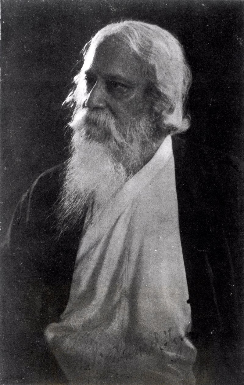 Sir Rabindranath Tagore (1861-1941) (bundw foto) av Unbekannt Unbekannt