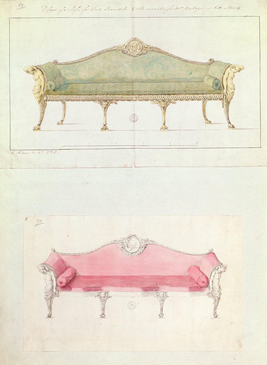 Soffa designad av Robert Adam, 1770-talet av Unbekannt Unbekannt