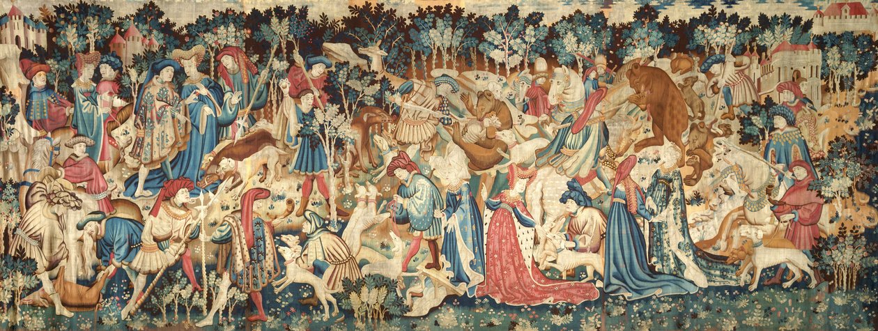 Devonshire Hunting Tapestries; Vildsvin och björnjakt av Unbekannt Unbekannt