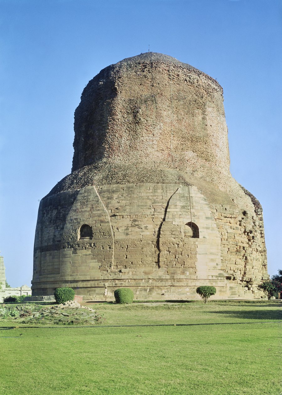 Utsikt över Dhamekh Stupa av Unbekannt Unbekannt