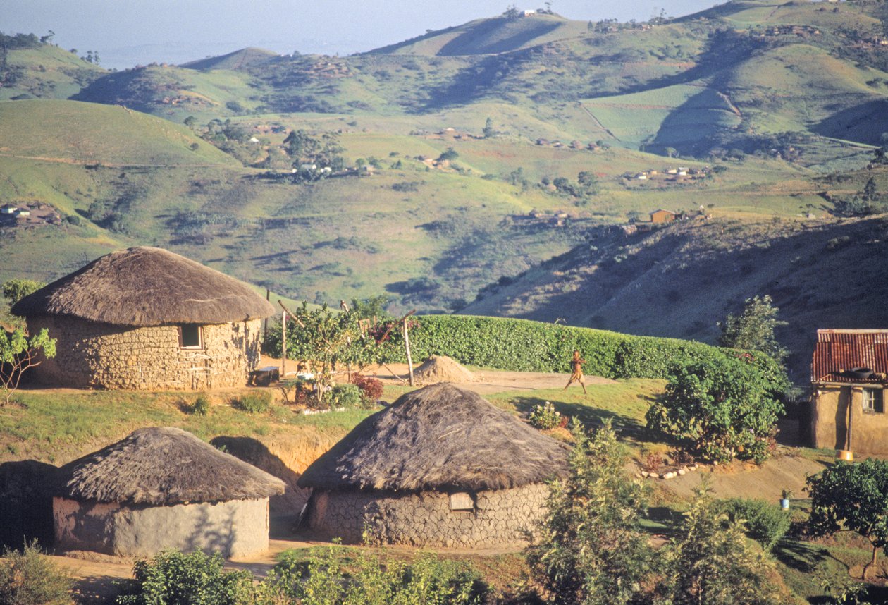 Zulu Village, nära Eshowe av Unbekannt Unbekannt