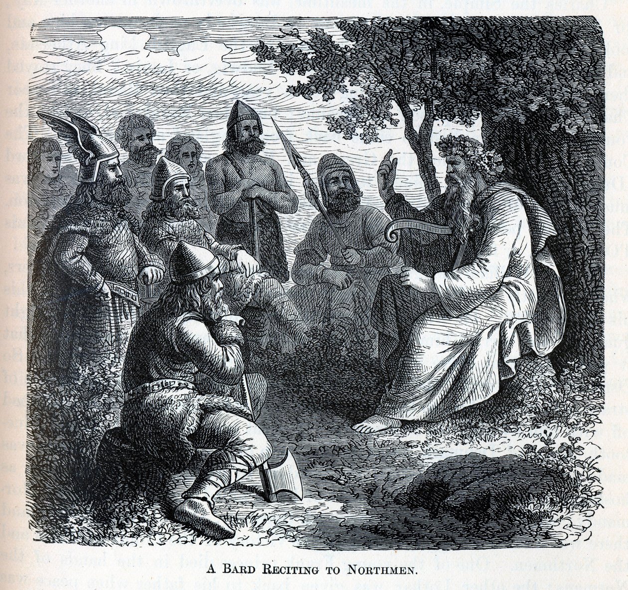A Bard reciting to Northmen, 1882 av Unbekannt