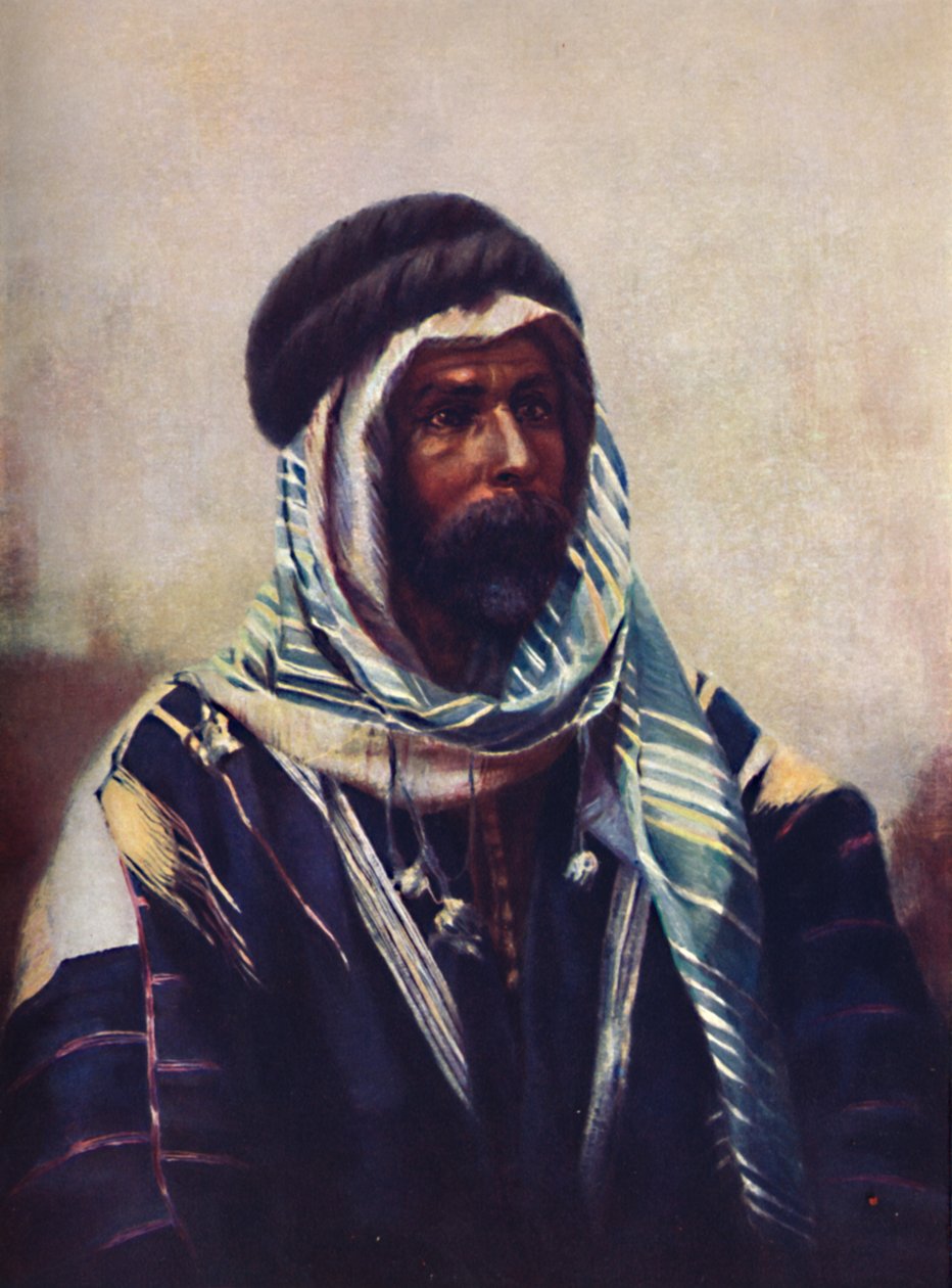 En beduin sheikh klädd i burnouse, 1902 av Unbekannt