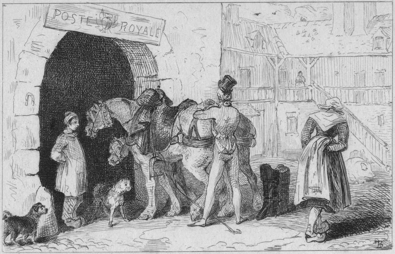 Ett franskt posthus, sent 1700-tidigt 1800-tal. av Unbekannt