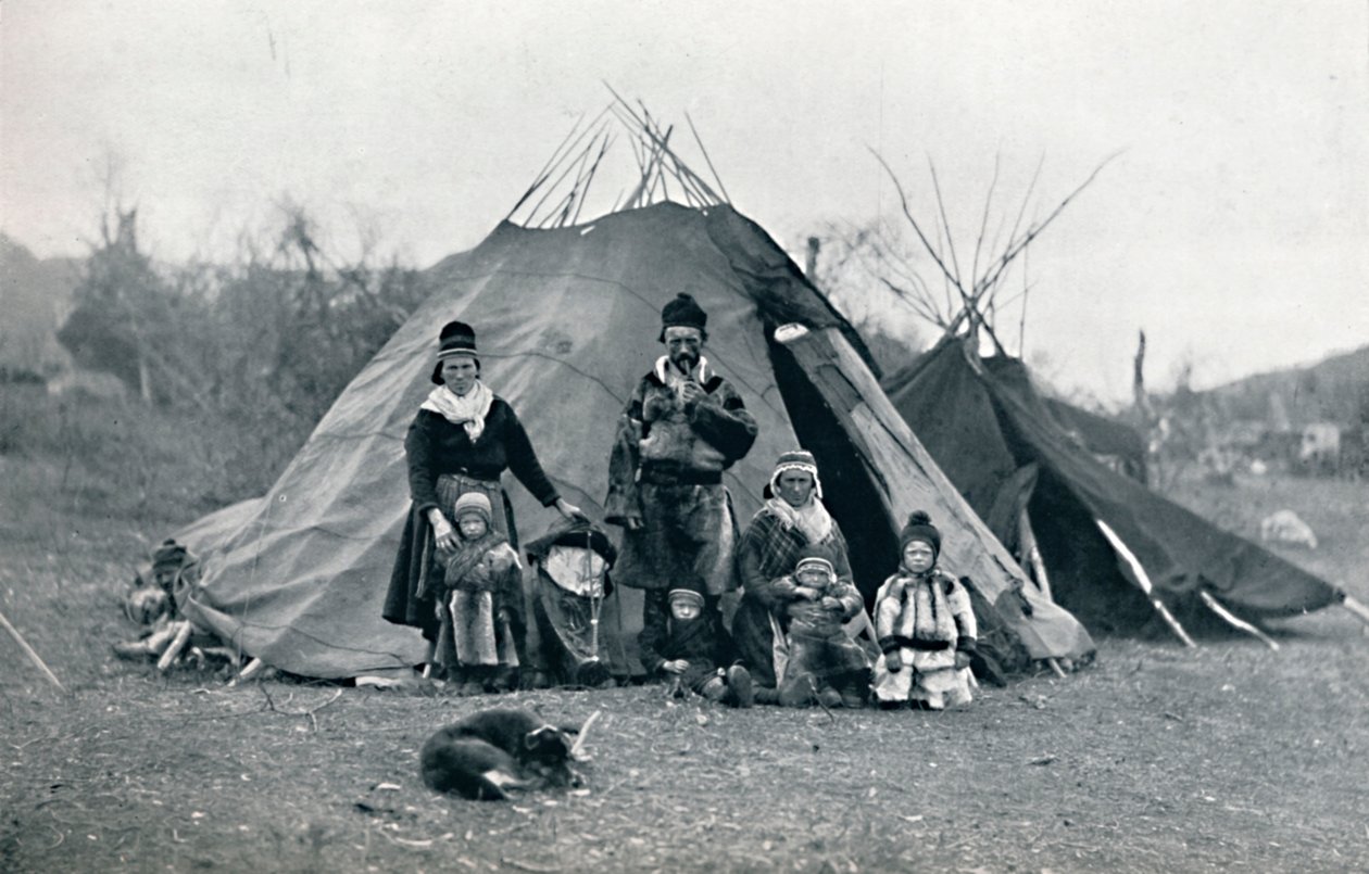 Ett lappländskt läger, 1912 av Unbekannt