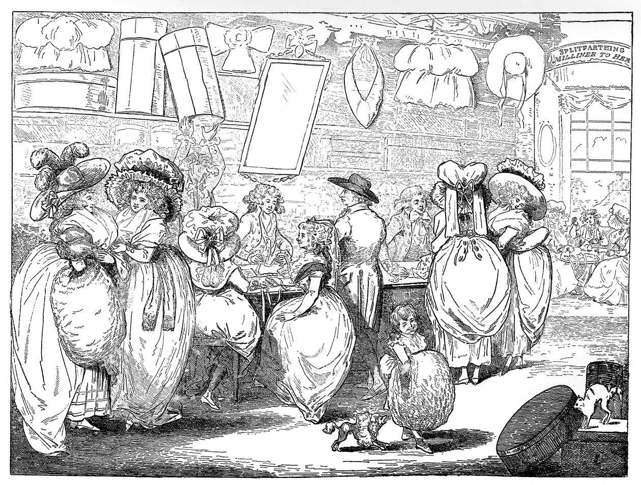 A Milliners Shop, 1787 av Unbekannt