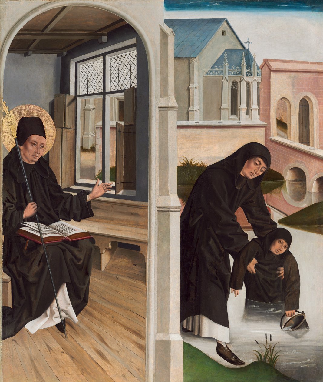 Ett mirakel av Saint Benedict, ca. 1480. av Unbekannt