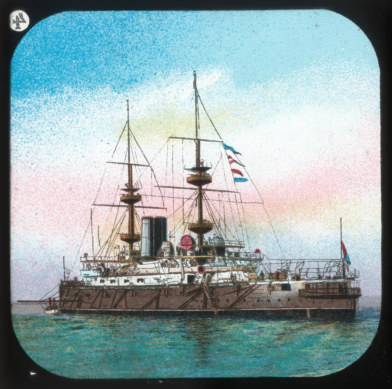 Ett modernt slagskepp -- H.M.S. Jupiter, ca 1900. av Unbekannt