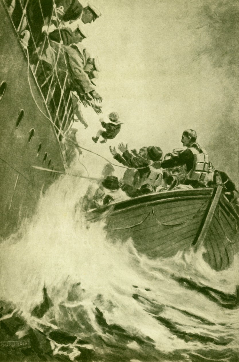 En räddning till sjöss, c1930. av Unbekannt