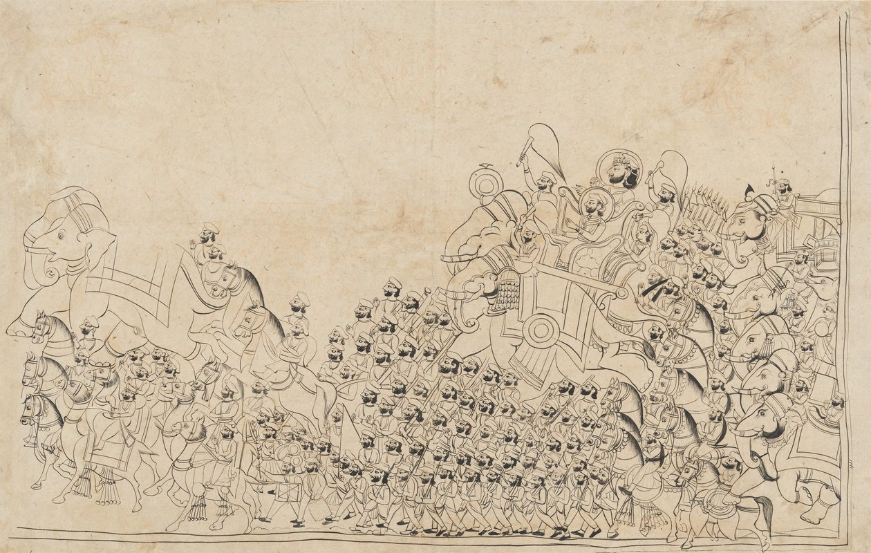En härskare i procession, tidigt 1800-tal. av Unbekannt