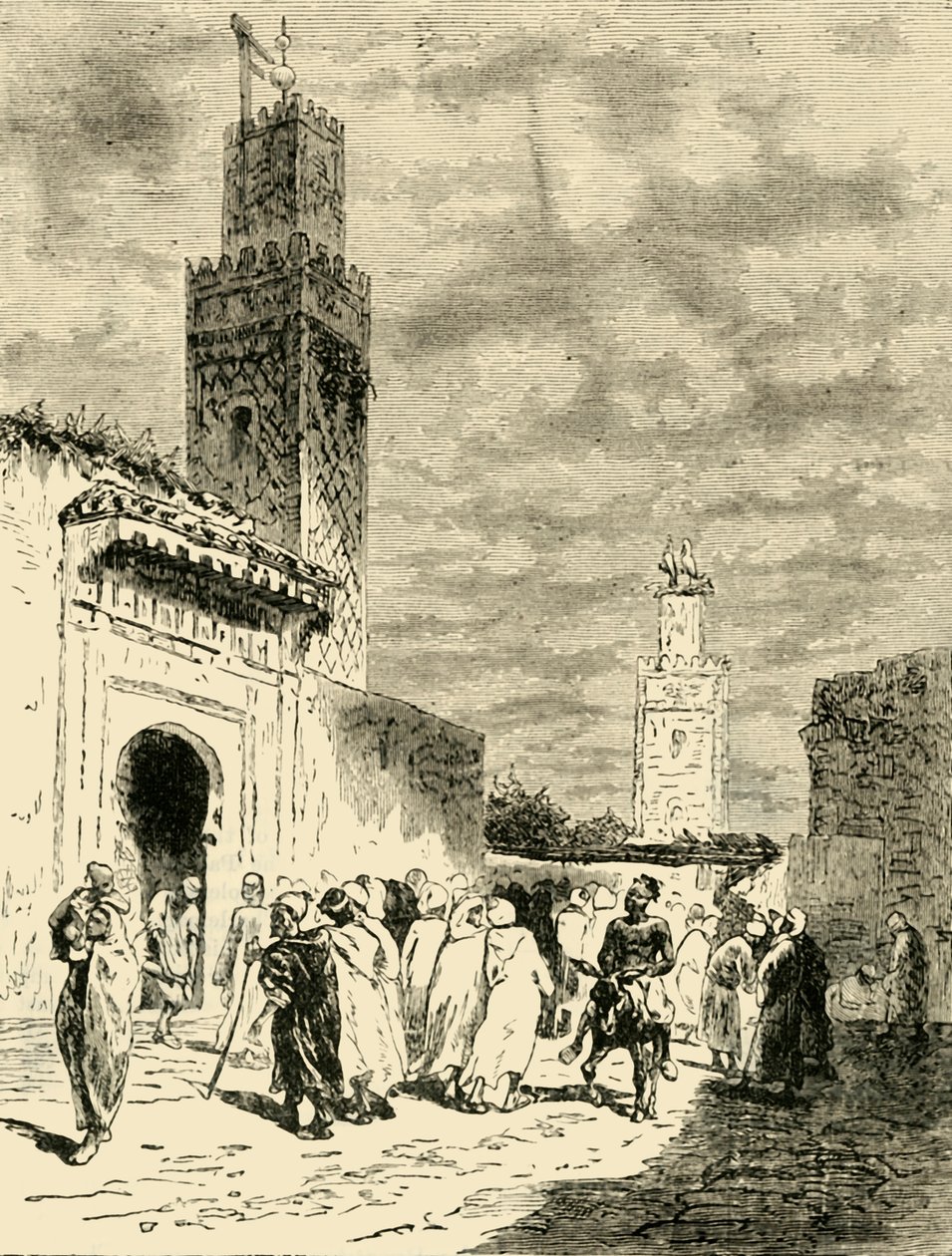 En gata i Fez, 1890. av Unbekannt