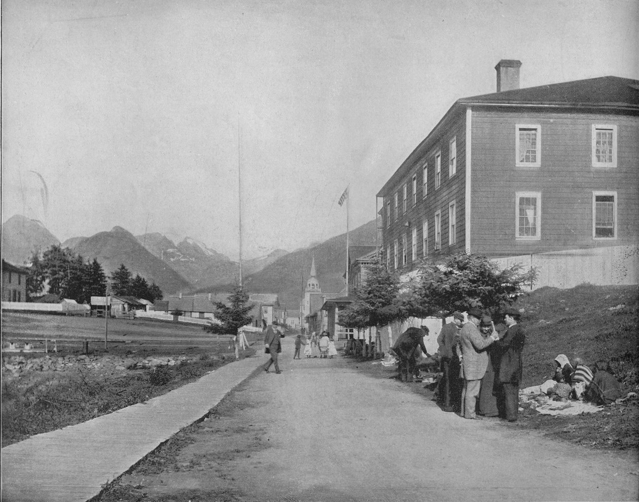 En gata i Sitka, Alaska, c1897. av Unbekannt