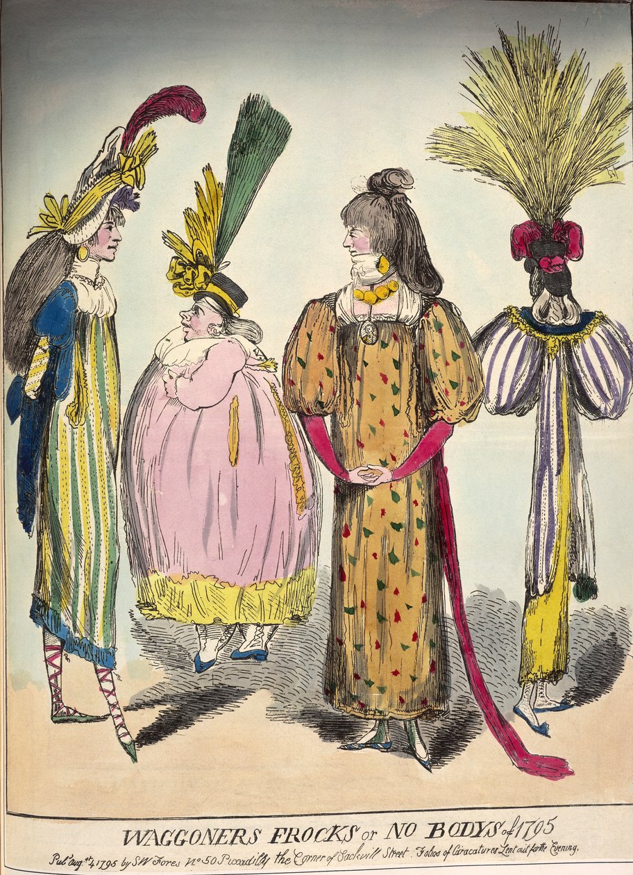 En karikatyr av mode från sent 1700-tal, 1795 av Unbekannt