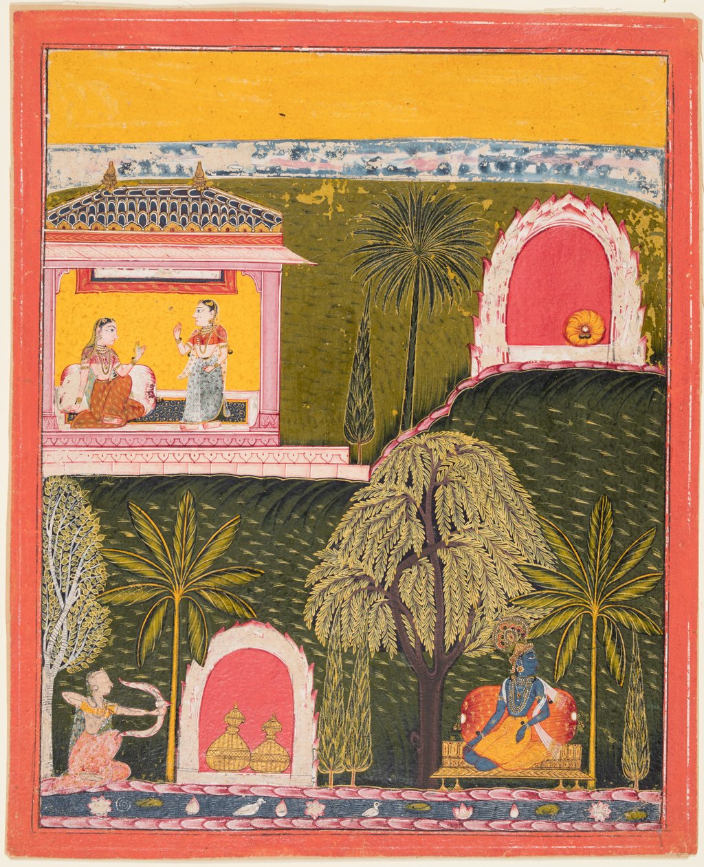 En sida från en Rasikapriya-serie, ca. 1660. av Unbekannt