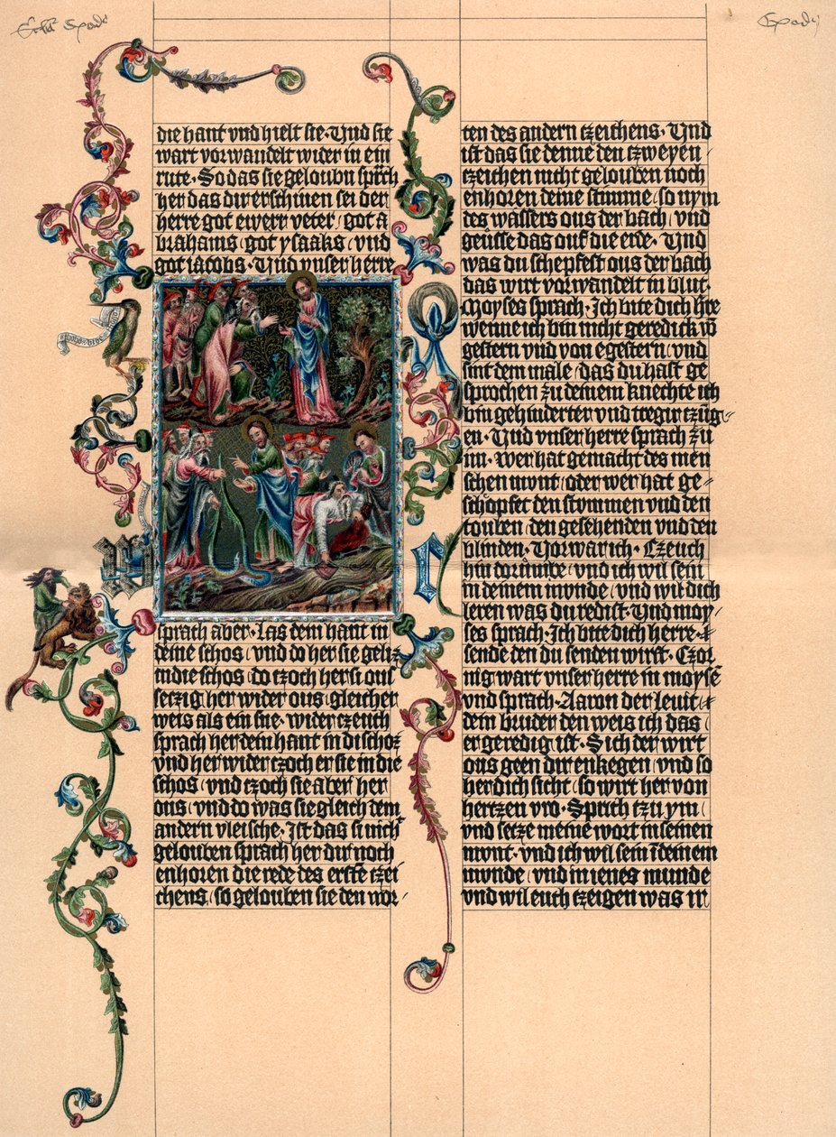 En sida från Wenzel Bible, c1400, 1903 av Unbekannt