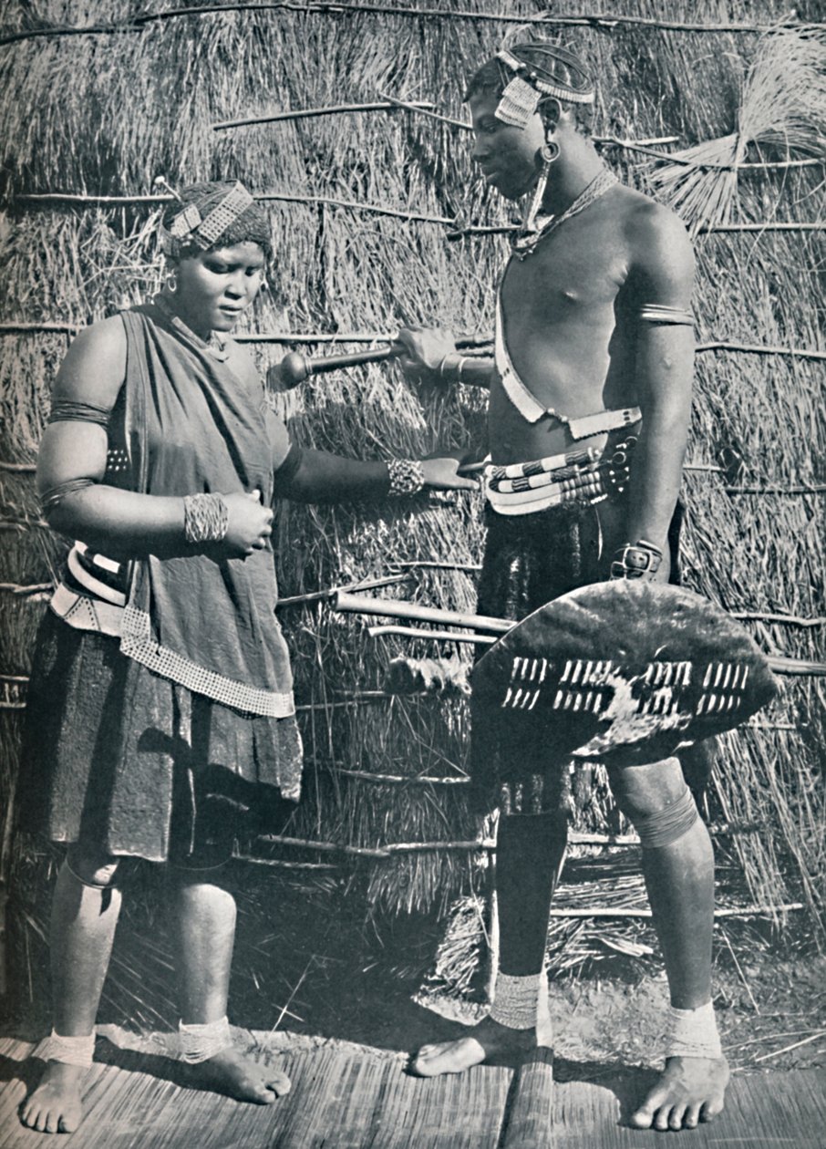 Ett par zuluälskare, 1912 av Unbekannt