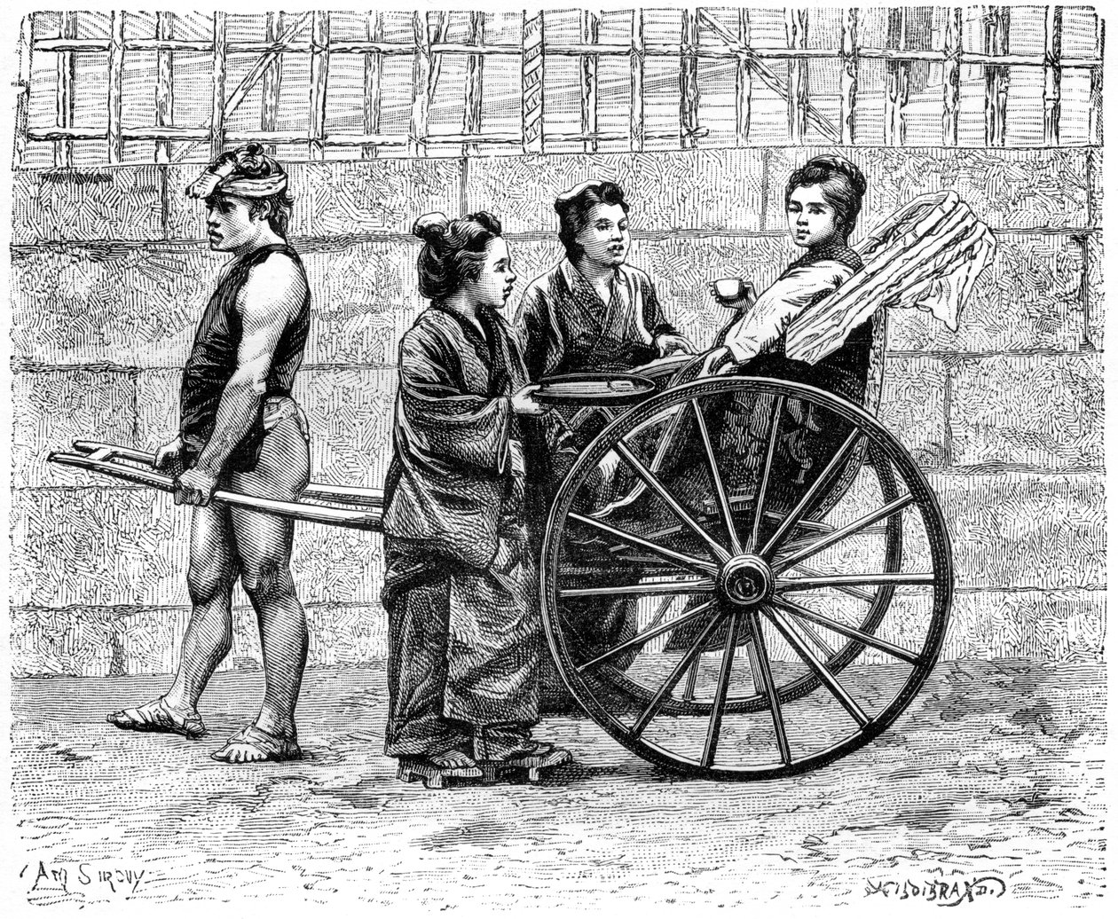En rickshaw, Japan, 1895 av Unbekannt