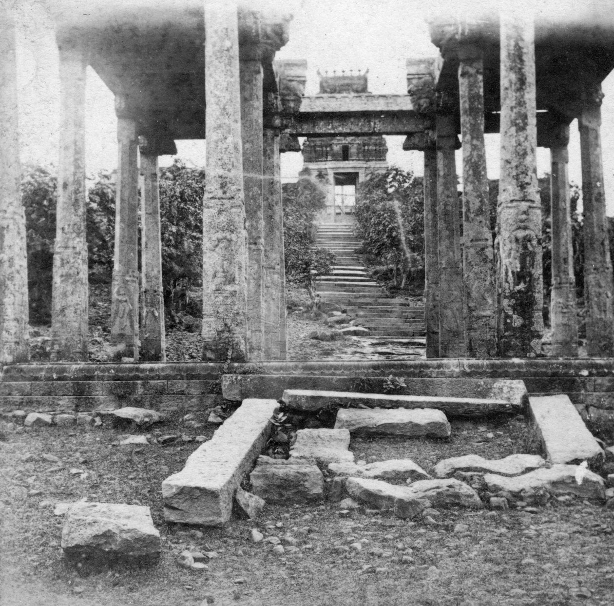 Ett ruinerat tempel nära Madras, Indien, 1874 av Unbekannt