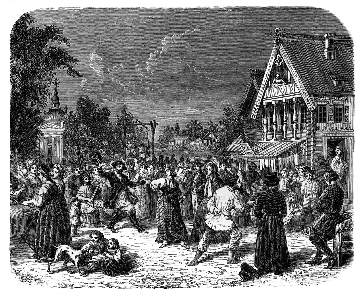 En byfest i Ryssland, c1890 av Unbekannt