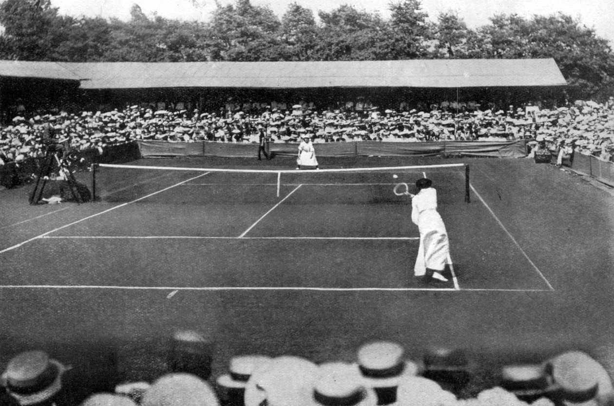 En damfinal i gamla Wimbledon, 1905 av Unbekannt