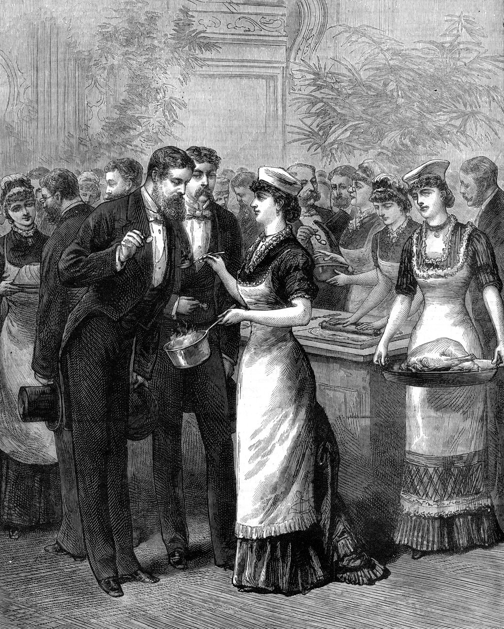 En ung damskola för matlagning, 1800-talet av Unbekannt