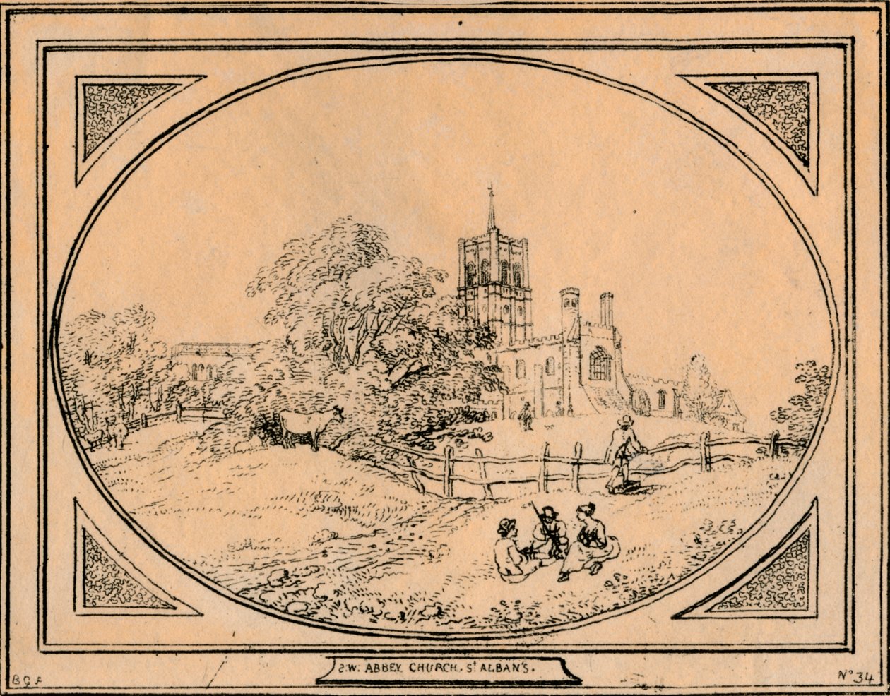 Abbey Church, St. Albans, 1782 av Unbekannt