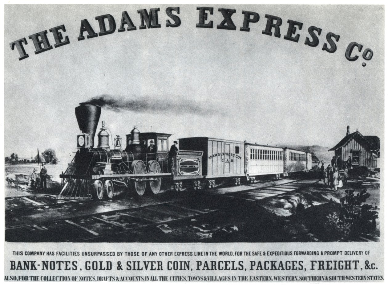 Adams Express Company-annons, c1860-talet 1954 av Unbekannt