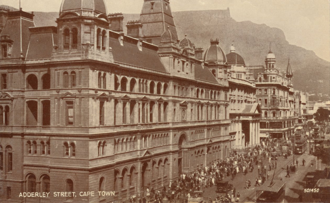 Adderley Street, Kapstaden, tidigt 1900-tal. av Unbekannt