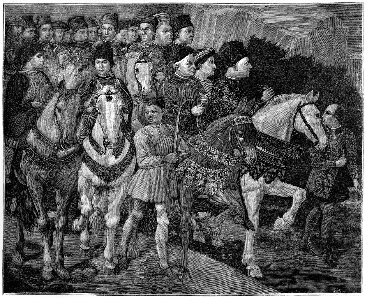 Tillbedjan av Magi, 1882 av Unbekannt