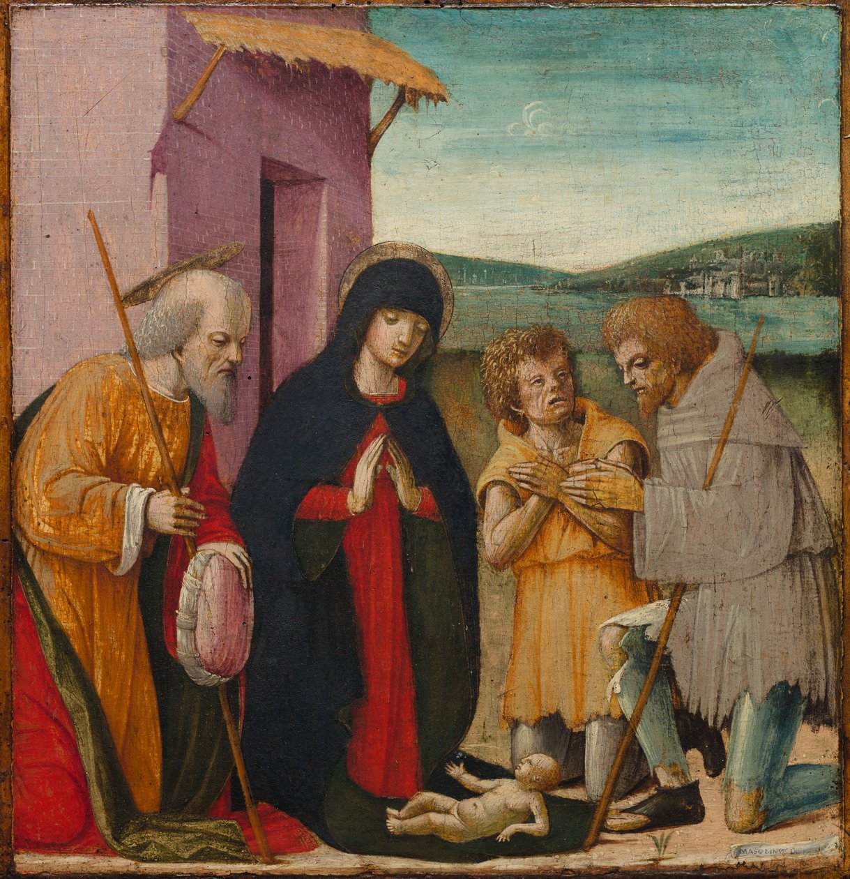 Tillbedjan av herdarna, ca. 1480-1500. av Unbekannt