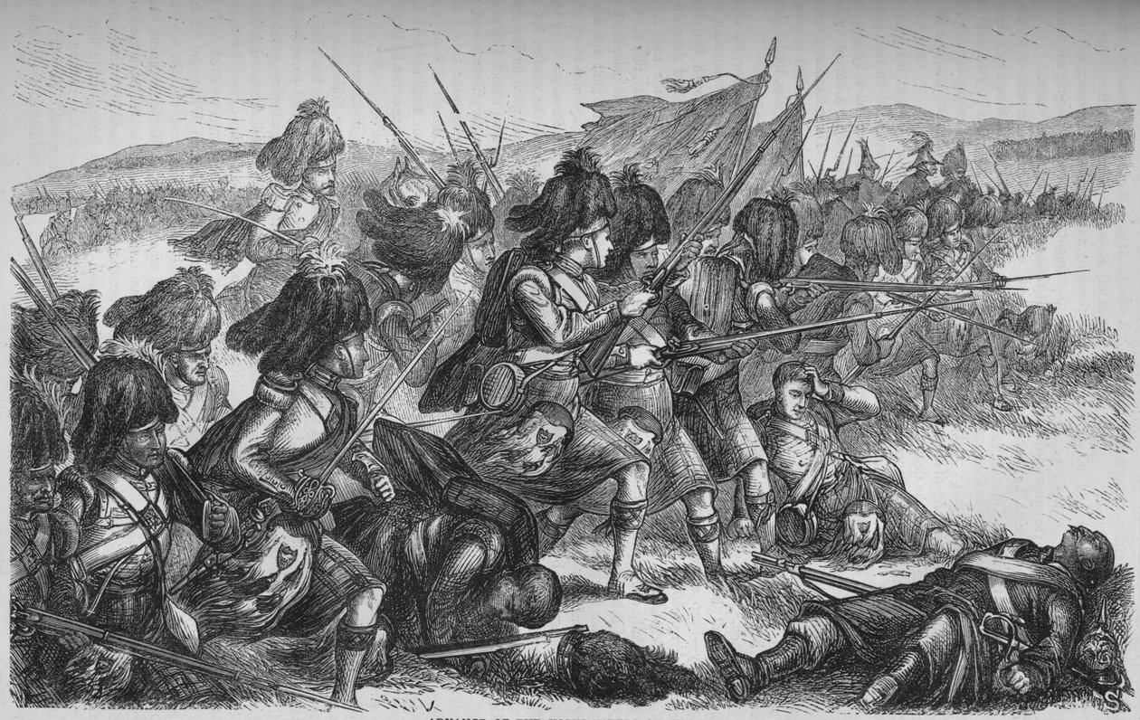 Highlanders frammarsch vid Alma, c1880 av Unbekannt