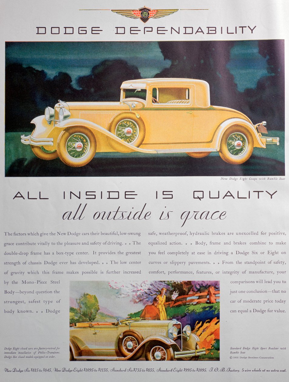 Annons för Dodge-bilar, 1931 av Unbekannt