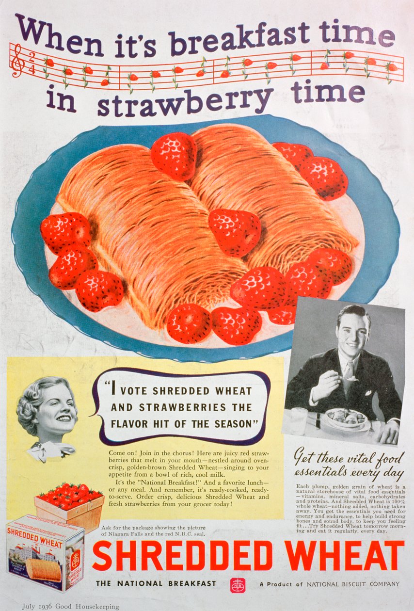 Annons för Shredded Wheat, 1936 av Unbekannt