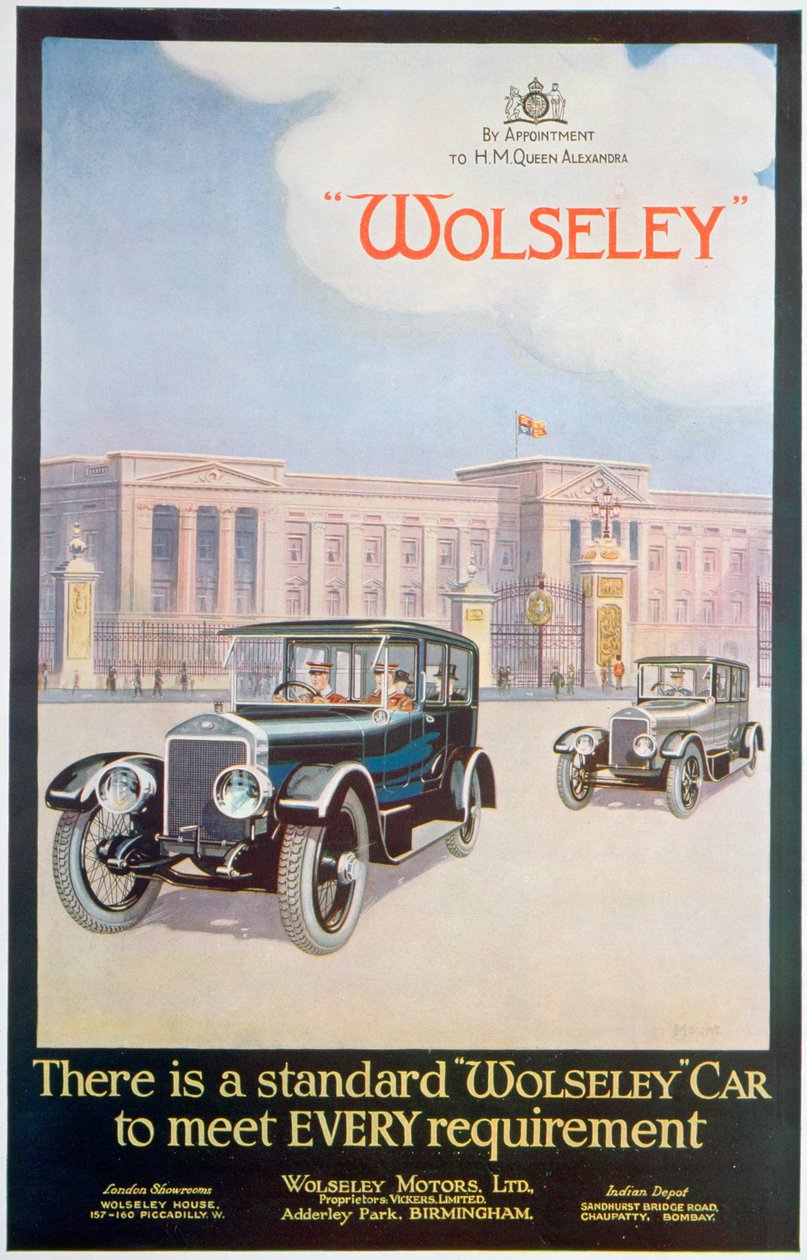 Annons för Wolseley-bilar, 1922 av Unbekannt