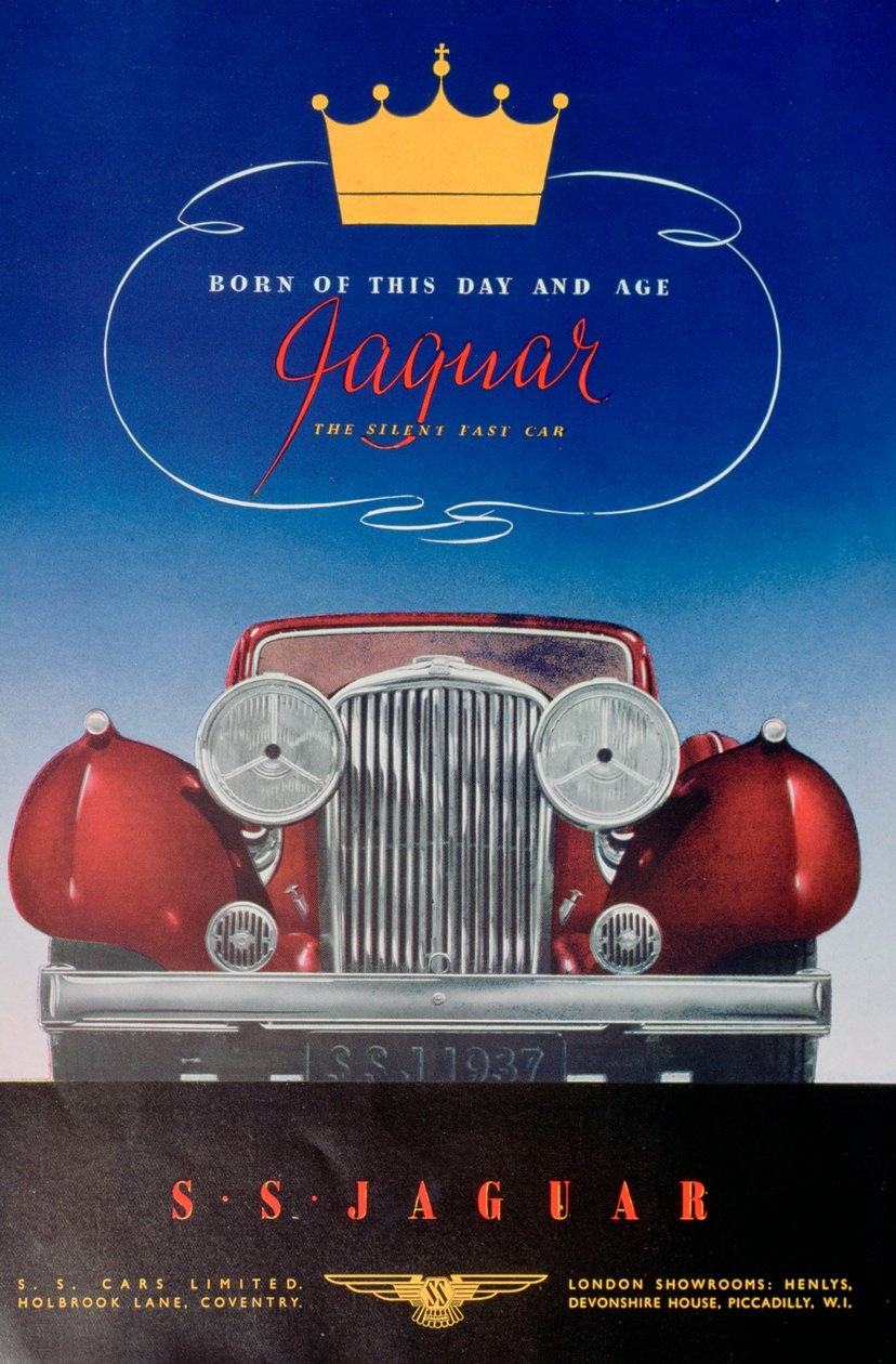 Annons för Jaguar SS-bilen, 1937 av Unbekannt