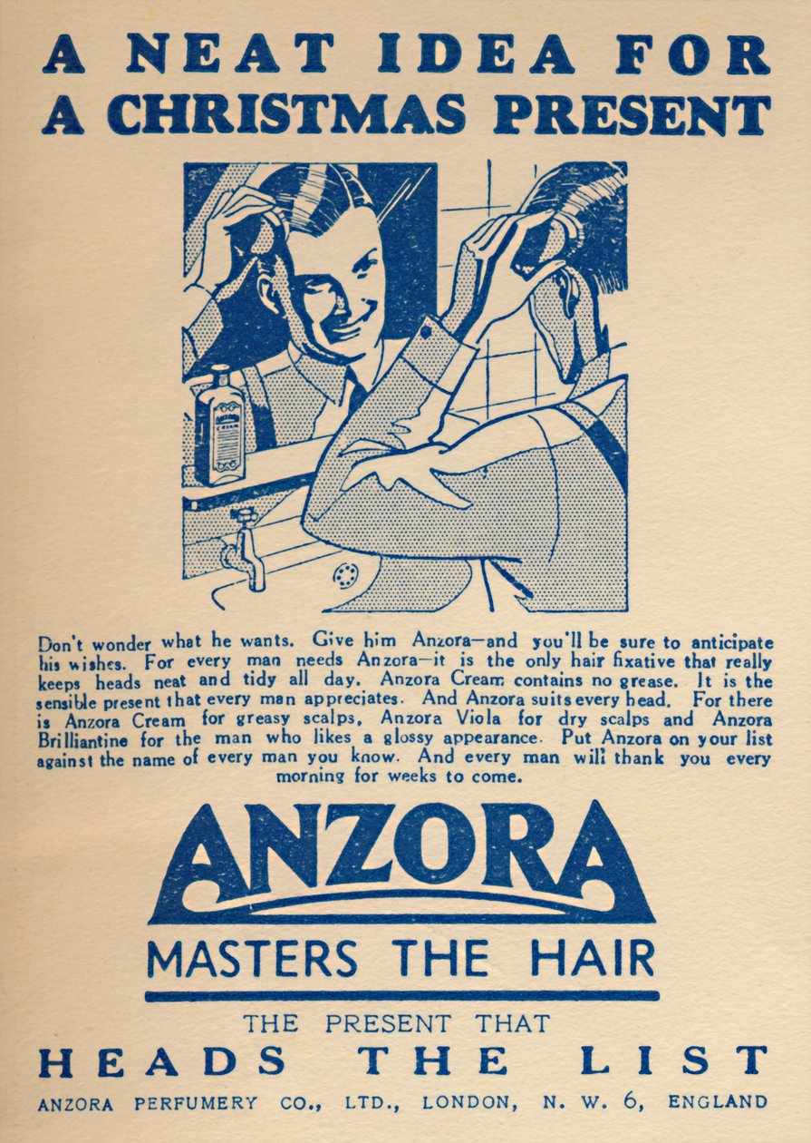 Annons för Anzora hårfixativ, 1936. av Unbekannt