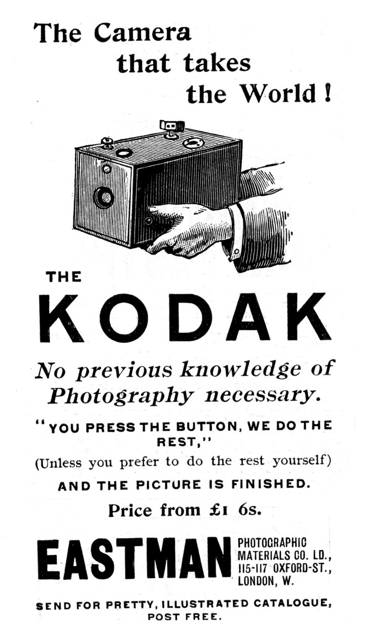 Annons för Kodak-kameror, 1893 av Unbekannt