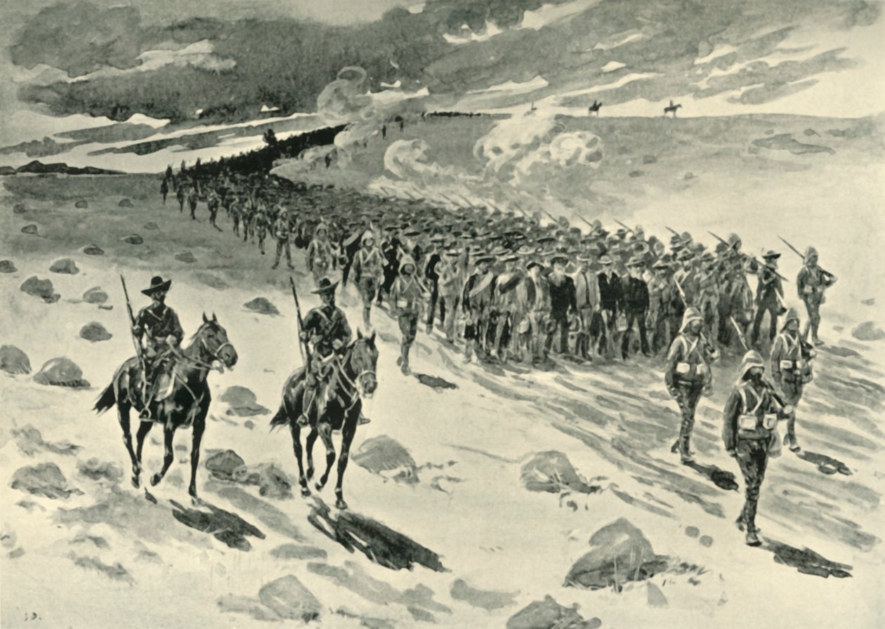 Efter Paardeberg: Boer Prisoners on the March, 1901. av Unbekannt