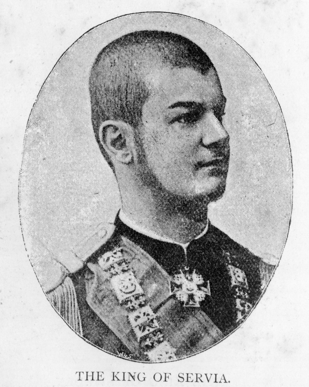Alexander I, kung av Serbien (litho) av Unbekannt